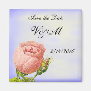 Roze Rosebud Custom Save the Date Magnet