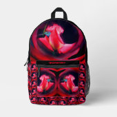 Roze Rosebud Floral Abstract gepersonaliseerd Bedrukte Rugzak (Voorkant)