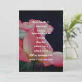 Roze Rosebud Floral Party Kaart (Staand voorkant)