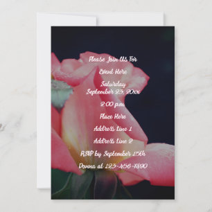 Roze Rosebud Floral Party Kaart