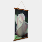 Roze Rosebud Flower Hangend Wandkleed (Gebogen)