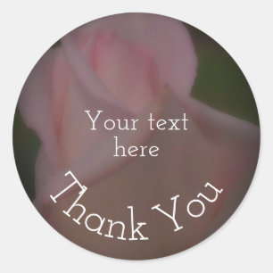 Roze Rosebud Flower Hartelijk dank Ronde Sticker