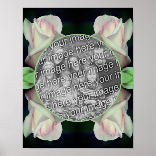 Roze Rosebud Flower Lijst Creëer Uw eigen foto Poster (Voorkant)
