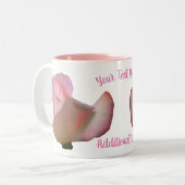 Roze Rosebud, gepersonaliseerd Tweekleurige Koffiemok (Voorkant links)