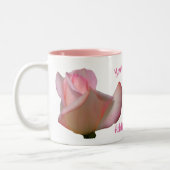 Roze Rosebud, gepersonaliseerd Tweekleurige Koffiemok (Links)