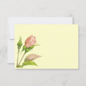 Roze Rosebud Invitation Reply Sjabloon Kaart (Voorkant)