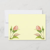 Roze Rosebud Invitation Reply Sjabloon Kaart (Achterkant)