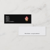 Roze rosebud met zwarte achtergrond mini visitekaartje (Voorkant / Achterkant)