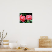 Roze Rosebud Pair Poster (Keuken)