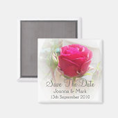 Roze Rosebud Save The Date Magnet (Voorkant / Achterkant)