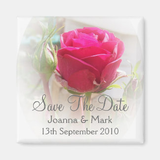 Roze Rosebud Save The Date Magnet