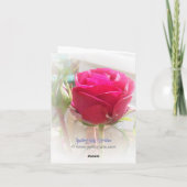 Roze Rosebud Wedding Acceptatie Kaart (Achterkant)