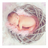 Roze Rosebud Wreath Monogram Baby Foto Kubus (Rechts)