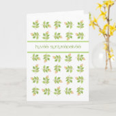 Roze Rosebuds Fins Verjaardag Groeten Kaart (Gele Bloem)