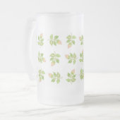  roze rosebuds, gevriesdroogde glazen Mok (Voorkant links)