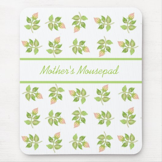   roze rosebuds Mousepad Muismat (Voorkant)