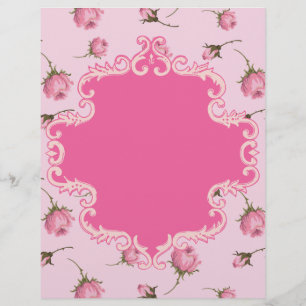 roze rosebuds zwaaien Lijst plakboekpapier
