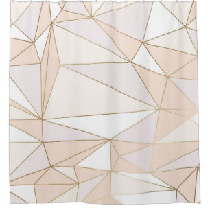 Roze Rosegold: Abstracte geometrische luxe Douchegordijn