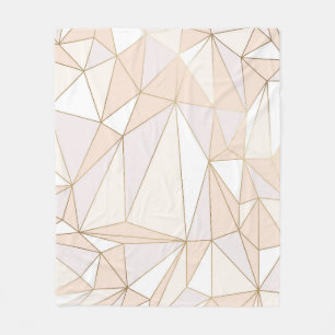 Roze Rosegold: Abstracte geometrische luxe Fleece Deken