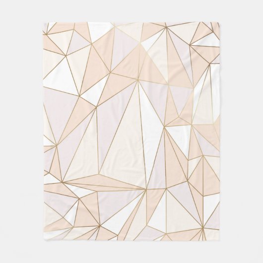 Roze Rosegold: Abstracte geometrische luxe Fleece Deken (Voorkant)