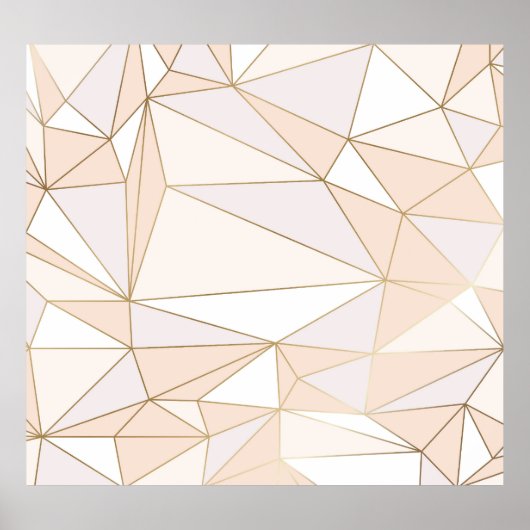 Roze Rosegold: Abstracte geometrische luxe Poster (Voorkant)