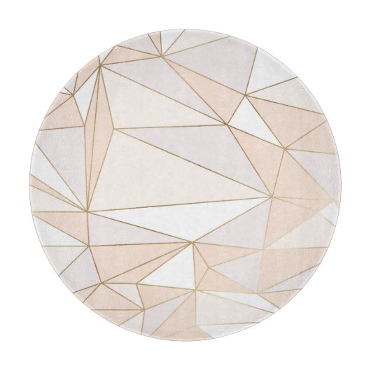 Roze Rosegold: Abstracte geometrische luxe Snijplank (Voorkant)