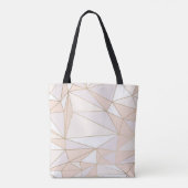 Roze Rosegold: Abstracte geometrische luxe Tote Bag (Achterkant)