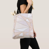 Roze Rosegold: Abstracte geometrische luxe Tote Bag (Dichtbij)