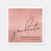 Roze Roségoud Afstuderen Servet (Voorkant)