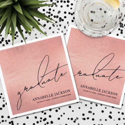 Roze Roségoud Afstuderen Servet