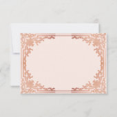  roze roségoud elegante kalligrafie bruiloft RSVP kaartje (Achterkant)