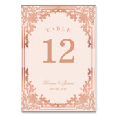  roze roségoud elegante Victoriaans bruiloft Kaart (Achterkant)