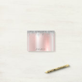 Roze Roségoud Naam Post-it® Notities Notes (Op bureau)