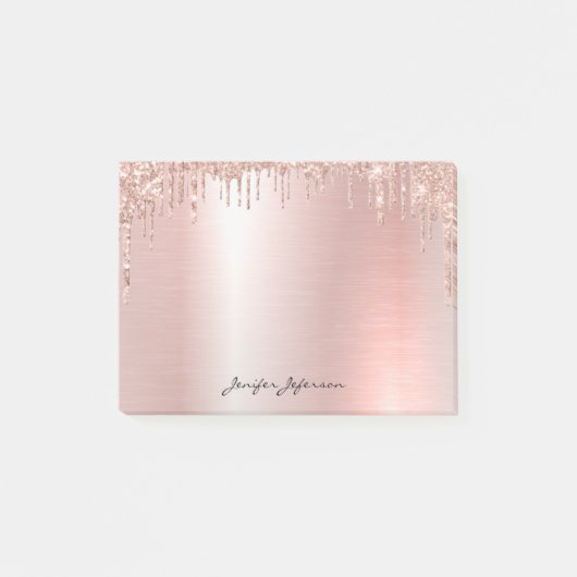 Roze Roségoud Naam Post-it® Notities Notes (Voorkant)