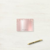 Roze Roségoud Naam Post-it® Notities Notes (Op bureau)