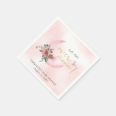 Roze roségoud We are over the Moon Baby shower Servet (Hoek)