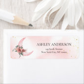 Roze roségoud We are over the Moon Etiket (Insitu)