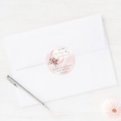 Roze roségoud We are over the Moon Ronde Sticker (Envelop)