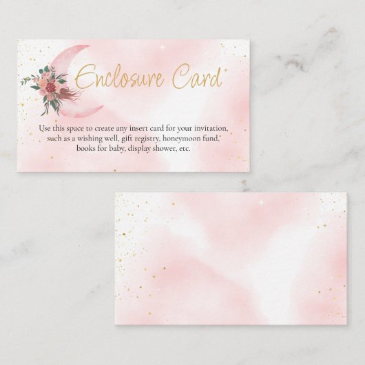 Roze roségoud We zijn over de Moon Enclosure Kaart (Voorkant / Achterkant)