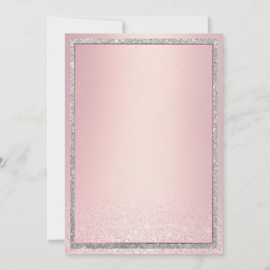 Roze roségoud zilver glitter gradiënt Sweet 16 Kaart (Achterkant)