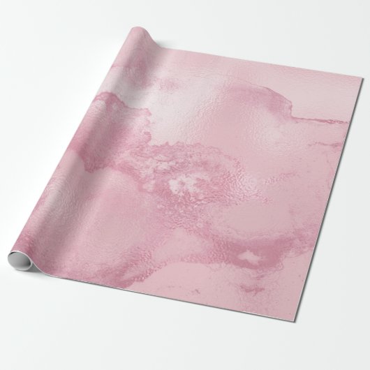 Roze RosePastel Snoep Molten Marble Glass Abstract Cadeaupapier (Uitgerold)