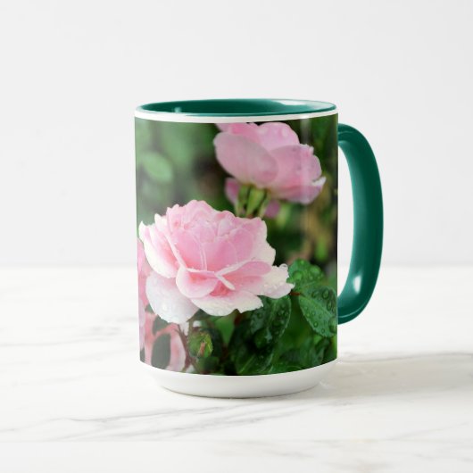 Roze Roses aangepaste combinatiemodel Mok (Voorkant rechts)