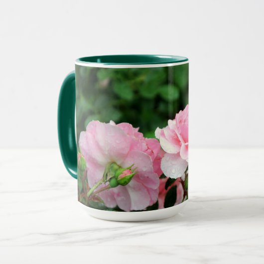 Roze Roses aangepaste combinatiemodel Mok (Voorkant links)