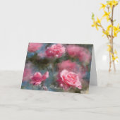 Roze Roses Art-kaart Kaart (Gele Bloem)