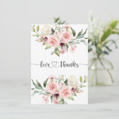 Roze Roses Baby shower Dank u kaart (Staand voorkant)