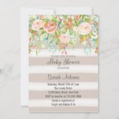 Roze Roses Baby shower Uitnodiging (Voorkant)
