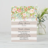 Roze Roses Baby shower Uitnodiging (Staand voorkant)