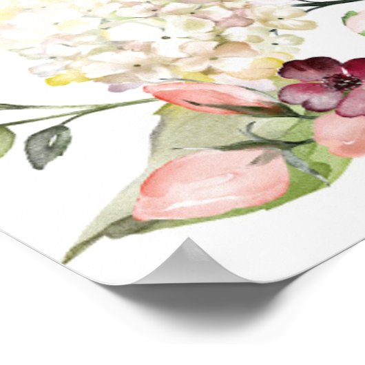 Roze Roses Baby shower Welkomstbord Poster (Hoek)