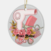 Roze Roses Beautician Keramisch Ornament (Links)