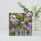 Roze Roses Birthday Kaart (Staand voorkant)